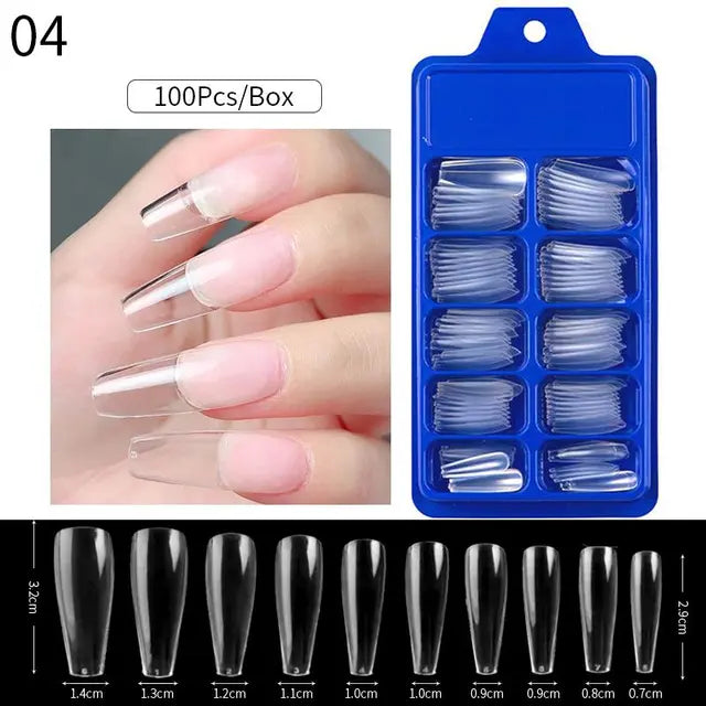Crazy Gels Nail Art Press on False Nails Fake Nails Coffin Gel Nails Extension System Full Cover Short Nail Soft Gel Tips Accessories Tool