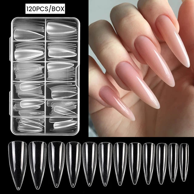 Crazy Gels Nail Art Press on False Nails Fake Nails Coffin Gel Nails Extension System Full Cover Short Nail Soft Gel Tips Accessories Tool
