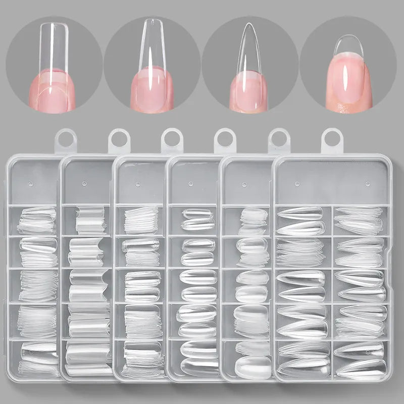 Crazy Gels Nail Art Press on False Nails Fake Nails Coffin Gel Nails Extension System Full Cover Short Nail Soft Gel Tips Accessories Tool