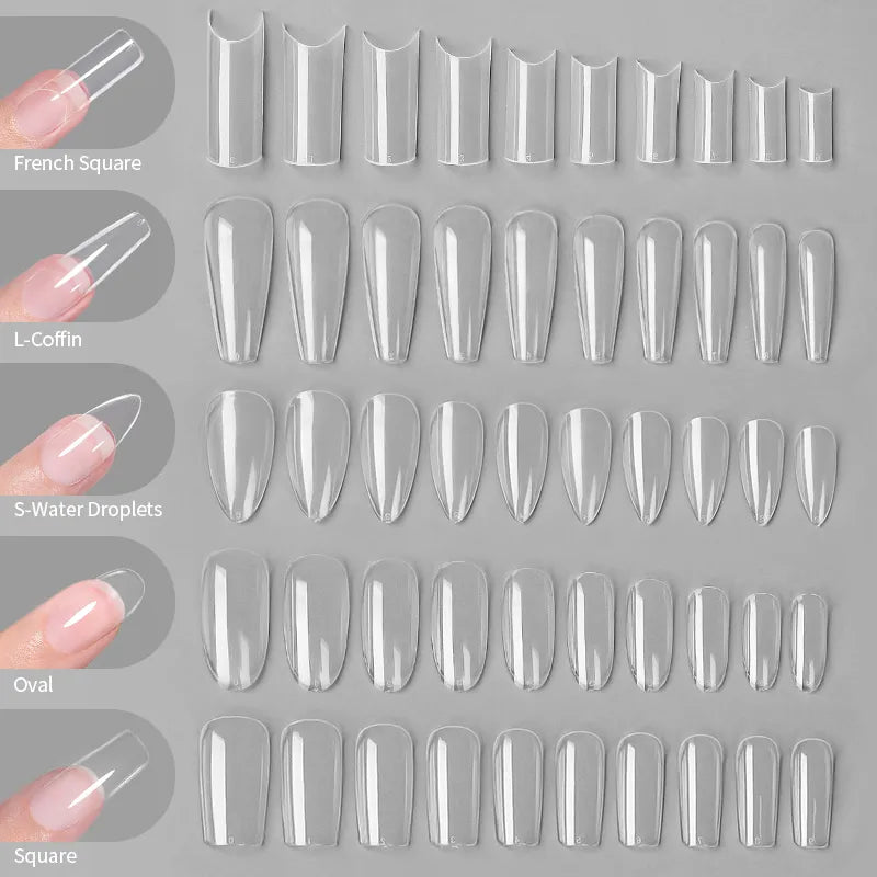 Crazy Gels Nail Art Press on False Nails Fake Nails Coffin Gel Nails Extension System Full Cover Short Nail Soft Gel Tips Accessories Tool