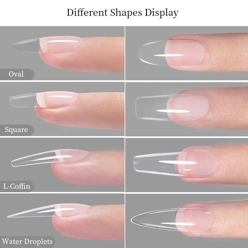 Crazy Gels Nail Art Press on False Nails Fake Nails Coffin Gel Nails Extension System Full Cover Short Nail Soft Gel Tips Accessories Tool