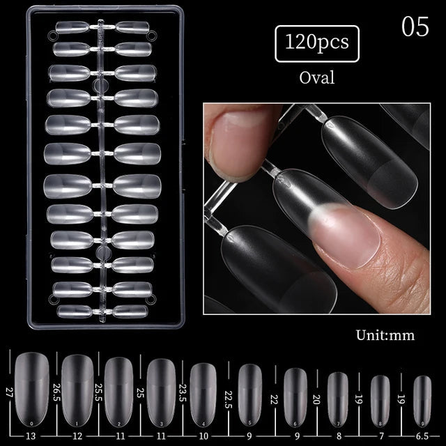 Crazy Gels Nail Art Press on False Nails Fake Nails Coffin Gel Nails Extension System Full Cover Short Nail Soft Gel Tips Accessories Tool