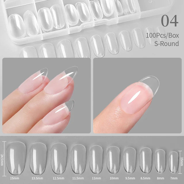 Crazy Gels Nail Art Press on False Nails Fake Nails Coffin Gel Nails Extension System Full Cover Short Nail Soft Gel Tips Accessories Tool