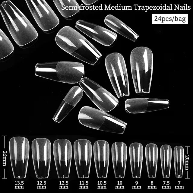 Crazy Gels Nail Art Press on False Nails Fake Nails Coffin Gel Nails Extension System Full Cover Short Nail Soft Gel Tips Accessories Tool