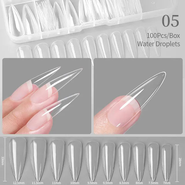 Crazy Gels Oval Nail Art Press on False Nails Fake Nails Coffin Gel Nails Extension System Full Cover Short Nail Soft Gel Tips Accessories Tool