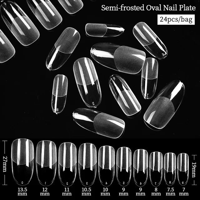 Crazy Gels Oval1 Nail Art Press on False Nails Fake Nails Coffin Gel Nails Extension System Full Cover Short Nail Soft Gel Tips Accessories Tool