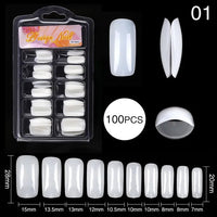 Thumbnail for Crazy Gels Square Round Nail Art Press on False Nails Fake Nails Coffin Gel Nails Extension System Full Cover Short Nail Soft Gel Tips Accessories Tool