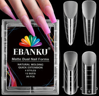 Thumbnail for EBANKU Beauty Clear Matte Dual Nail Forms Kit - 96 pcs | EBANKU