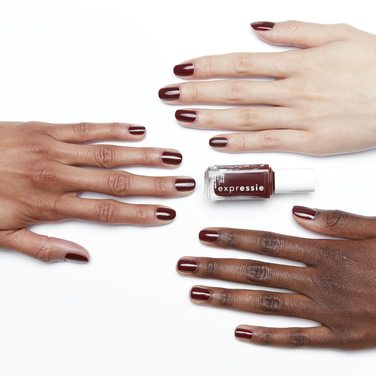 essie Essie expressie, Quick-Dry Nail Polish, 8-Free Vegan, Deep Burgundy, Not So Low-key, 0.33 fl oz