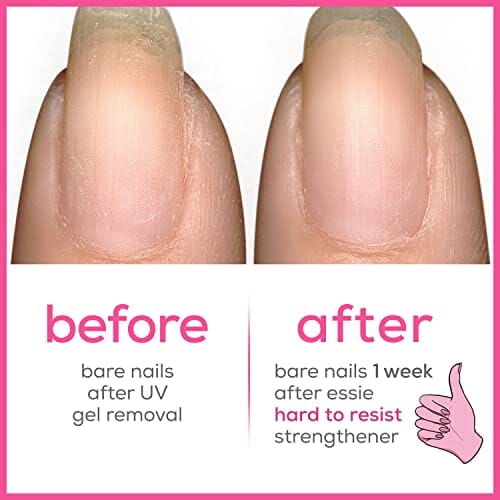 essie essie Nail Care, 8-Free Vegan, Hard To Resist Nail Strengthener, Glow and Shine, pink tint, 0.46 fl oz