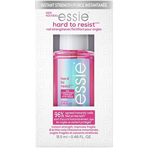 essie essie Nail Care, 8-Free Vegan, Hard To Resist Nail Strengthener, Glow and Shine, pink tint, 0.46 fl oz
