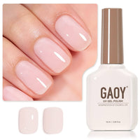 Thumbnail for GAOY GAOY Sheer Light Pink Gel Nail Polish, 16ml Jelly Milky White Peach Translucent Color 1352 UV Light Cure Gel Polish for Nail Art DIY Manicure and Pedicure at Home