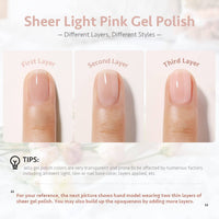 Thumbnail for GAOY GAOY Sheer Light Pink Gel Nail Polish, 16ml Jelly Milky White Peach Translucent Color 1352 UV Light Cure Gel Polish for Nail Art DIY Manicure and Pedicure at Home