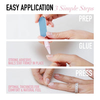 Thumbnail for Glamnetic Glamnetic Press On Nails - Caviar | Semi-Transparent, Short Almond Nails, Reusable | 15 Sizes - 30 Nail Kit with Glue