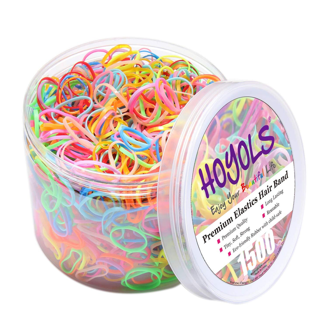 HOYOLS HOYOLS Baby Hair Ties Hair Rubber Bands for Toddler Infants Kids Girls Thin Small Hair Elastics TPU 1500 Piece Pack