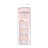 Thumbnail for imPRESS imPRESS KISS No Glue Mani Press On Nails, Color, 'Point Pink', Pink, Short Size, Squoval Shape, Includes 30 Nails, Prep Pad, Instructions Sheet, 1 Manicure Stick, 1 Mini File