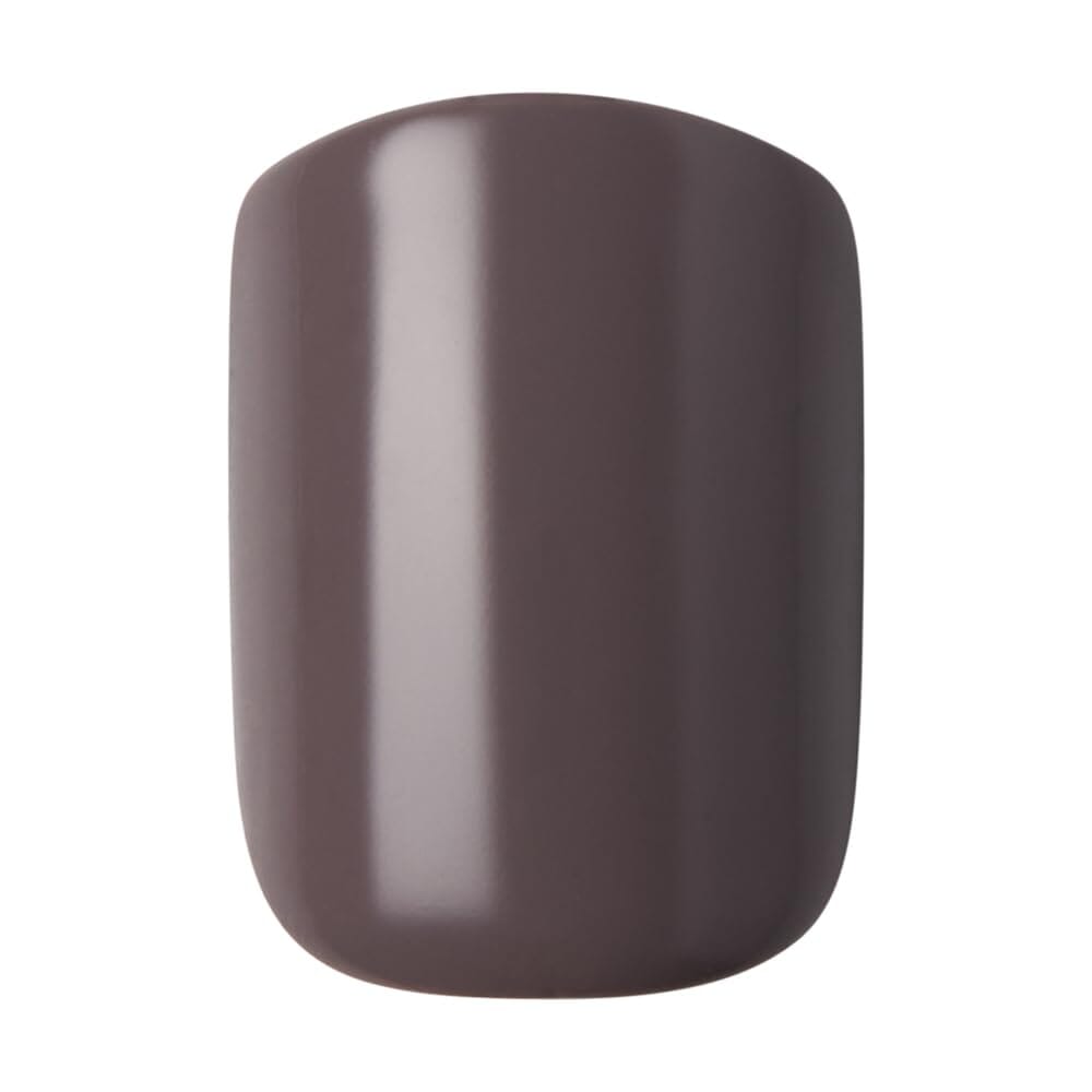imPRESS imPRESS KISS No Glue Mani Press On Nails, Design, 'Flawless', Gray, Short Size, Squoval Shape, Includes 30 Nails, Prep Pad, Instructions Sheet, 1 Manicure Stick, 1 Mini File