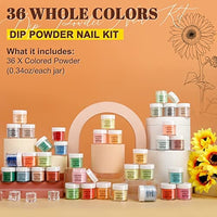 Thumbnail for Lavender Violets Lavender Violets 36 Colors Dip Nails Powder Starter Kit | Bright Colours
