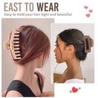 Thumbnail for LuSeren LuSeren Hair Clips for Women 4.3 Inch Large Hair Claw Clips for Women Thin Thick Curly Hair, Big Matte Banana Clips,Strong Hold jaw clips,Neutral Colors