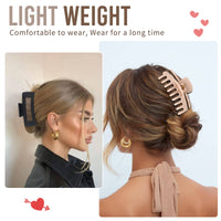 Thumbnail for LuSeren LuSeren Hair Clips for Women 4.3 Inch Large Hair Claw Clips for Women Thin Thick Curly Hair, Big Matte Banana Clips,Strong Hold jaw clips,Neutral Colors