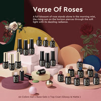Thumbnail for MEFA MEFA -20 Colors Gel Nail Polish Kit | Glossy Matte Top Base + Coat