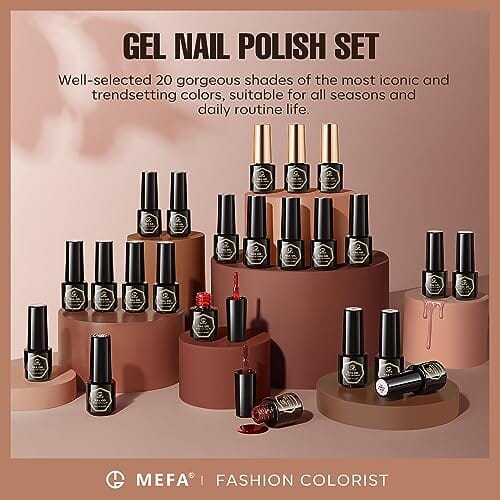 MEFA Nude-Pink Collection | 20 Colours | MEFA |  23 Pcs Gel Nail Polish Kit
