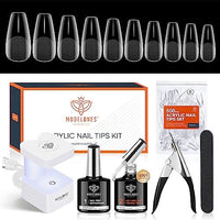 Thumbnail for modelones Modelones Nail Tips and Glue Gel Kit | 500Pcs Half Matte | Medium Coffin