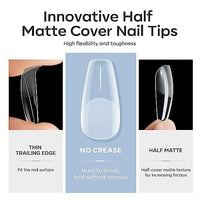 Thumbnail for modelones Modelones Nail Tips and Glue Gel Kit | 500Pcs Half Matte | Medium Coffin