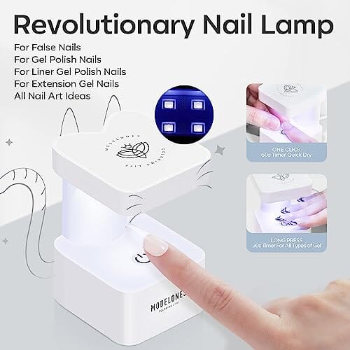 modelones Modelones Nail Tips and Glue Gel Kit | 500Pcs Half Matte | Medium Coffin
