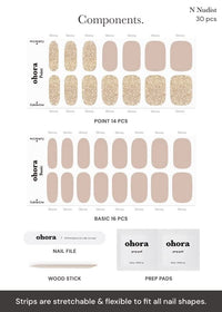 Thumbnail for ohora Ohora Semi Cured Gel Nail Strips (N Nudist)&nbsp;